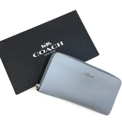 COACH コーチ 長財布ラウンドジップ ブルー系 57713
