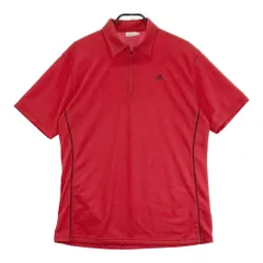 サイズ：O ADIDAS GOLF アディダスゴルフ  ハーフジップ 半袖ポロシャツ  レッド系 [240101336996]# ゴルフウェア メンズ ストスト