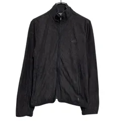 adidas フリースジャケット M ブラック アディダス ジップアップ ワンポイント ロゴ スポーティー 古着卸 アメリカ仕入 a702-6074