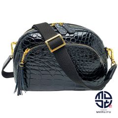 LEATHER JEWELS レザージュエルズ クリスタル 黒 ブラック クロコダイル 2wayショルダーバッグ ハンドバック カバン 鞄  JRAマーク