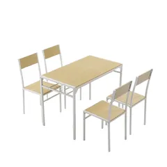 ブラウン ダイニングテーブルセット 5点 4人掛け 食卓テーブル 椅子4脚 チェアセット 北欧風 モダン リビング家具 新生活 引越し ファミリー向け 食卓セット インテリア 家具 おしゃれ 食事用 テーブルセット