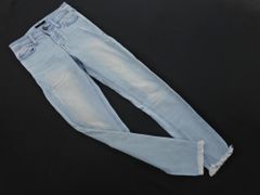 EMODA エモダ ダメージ加工 カットオフ スキニー デニムパンツ size2/青 ■■ レディース