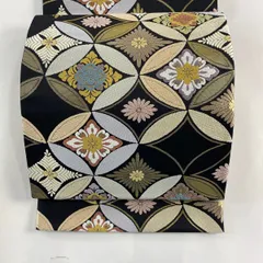 正絹 六通袋帯 【七宝 刺繍】　No.1749 正絹 六通袋帯 【七宝 刺繍】 No.1749