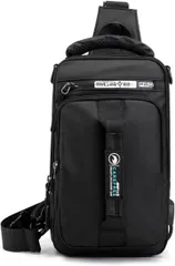 Ｔｈａｉ　Ｓａｗａｄｅｅ メンズ カジュアル ボディーバッグ リュック ワンショルダーバッグ USB充電ポート 大容量 超多機能( ブラック)