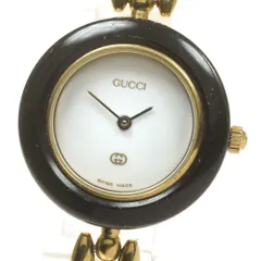 GUCCI　レディース腕時計　箱付 GUCCI 箱/保証書付 グッチ QZ 1400L 黒文字盤 レディース腕時計