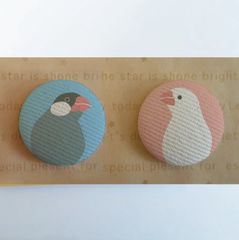 白文鳥　桜文鳥　TORINOS 　くるみボタン