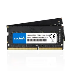 DDR4 2666 2X16GB_ブラック TECMIYO ノートPC用 メモリ DDR4 2666 PC4-21300S 16GB x 2枚 32GB 260Pin 1.2V CL19 Non-ECC SO-DIMM RAM