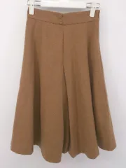 ◇ NATURAL BEAUTY BASIC ウール混 膝下丈 フレア スカート サイズXS ライトブラウン系 レディース P  【1301070004493】