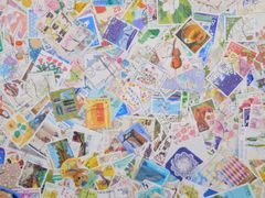 日本切手　2024-2014年発行　100枚　使用済切手 記念切手　コラージュ