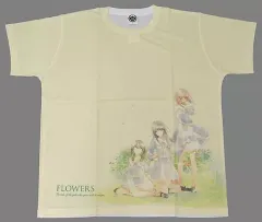 【中古】衣類 集合 全面フルカラーTシャツ イエロー Lサイズ 「FLOWERS」
