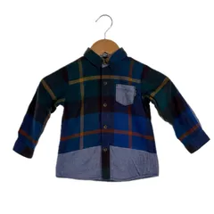 Familia ファミリア チェック 秋冬 AW 長袖シャツ コットン ネイビー キッズ【古着】【中古】【送料無料】