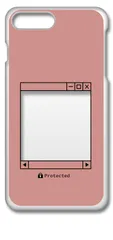【新品未使用】iPhone7 Plus iPhone8 Plus アイフォン7/8プラス クリア ハードケース (ピンク) レトロパソコン風 フォトフレーム くすみカラー カバー スマホケース cl-iphone7plus-409