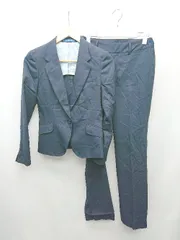 ◇ LES MUES Femme レミュー シャドーストライプ シングル スーツ セットアップ 上下 サイズS ネイビー レディース P  【1405090001422】