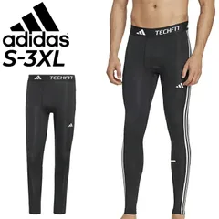 アディダス ロングタイツ メンズ adidas テックフィットM TF 3ST タイツ ベースレイヤー コンプレッション スポーツウェア スポーツ用インナー アンダー スパッツ レギンス トレーニング 運動 男性 ブラック 黒 ボトムス  /JTE77