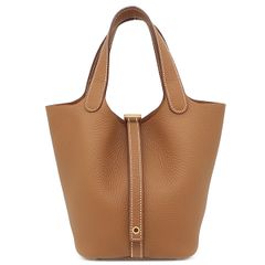 エルメス HERMES ハンドバッグ ピコタンロックPM トリヨンクレマンス ゴールド ゴールド金具 新品 未使用 茶  W刻印（2024年製） 【箱】【中古】