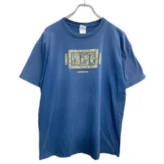 DELTA 半袖 プリント Tシャツ Lサイズ デルタ ネイビーブルー系 コットン 古着卸 アメリカ仕入 t2408-3402