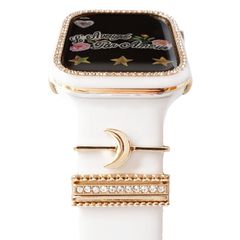 【迅速発送】【Liberez-moi】アップルウォッチ チャーム 月 ゴールド ムーン バンド ベルト リング アクセサリー 5本セット se 7 8 44mm 42mm レディース (MOON)