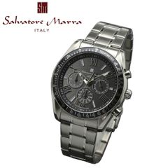 サルバトーレマーラ 電波ソーラー メンズ 腕時計 クロノグラフ Salvatore Marra ブラック シルバー 男性 スポーティ SM15116-SSBKSV 時計 仕事 腕時計 ウォッチ ビジネス