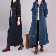 ジャケット レディース 秋物 シャツワンピース ロング丈 デニムジャケット デニムワンピース 長袖 アウター ロングシャツ 羽織り ポケット しっかり おしゃれ