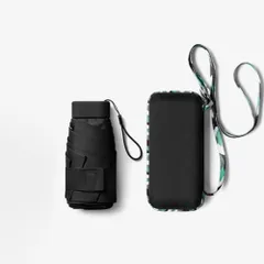 ☆ ブラック ☆ 折りたたみ傘 コンパクト mmsfu125h 折りたたみ傘 軽量 コンパクト パラソル 晴雨兼用 折り畳み傘 日傘 収納ポーチ ケース レディース ショルダー 軽い 210ｇ 紫外線対策 日焼け対策 雨傘 持ち運び 男女兼用