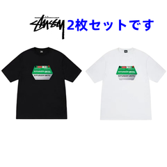 STUSSY ステューシー プリント Tシャツ 2025夏新作 半袖 ブラック+ホワイト 2枚組 男女兼用 メンズ レディース ユニセックス ストリート 新品 正規品
