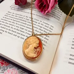 カメオネックレスペンダント　横顔デザイン　ジャンク時計