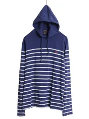 【お得なクーポン配布中!】 ポロ ラルフローレン ボーダー フード パーカー メンズ М 長袖 Tシャツ プルオーバー ロンT ワンポイント ロングTシャツ ツートン バスク