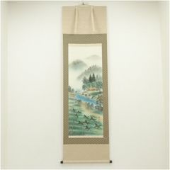 掛け軸 石田雪外 赤富士飛鶴 絹本 希少 軸装 茶道具 掛軸 美品 です。 楽天市場】掛け軸【富士山水：赤富士飛鶴/9SB3-001】丈140cm×幅