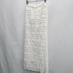 ◇ Θ GRL グレイル フリル ウエストゴム ロング タイト スカート サイズM ホワイト レディース E  【1412090019388】