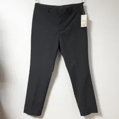 35 /無印良品 春 夏 ダークグレー ノータックパンツ/ ー 586