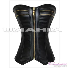 ★売れ筋★黒 フロントチャック コルセット コスプレ【9606/1】  ・フロントチャック・バック編み上げ おすすめ おしゃれ　人気 上品 9606