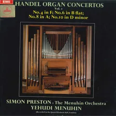 英LP Handel, Simon Preston, Menuhin Festival Orchestra, Yehudi Menuhin, Valda Aveling Organ Concertos Vol. 2 PASD2443 ODEON /00260
