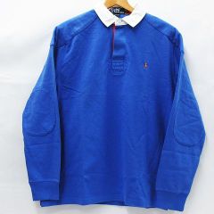 POLO RALPH LAUREN ポロ ラルフローレン ラガーシャツ 90’s 長袖 ブルー系 メンズ M KK-RL-LS-0728 インパクト21 M000-0529③