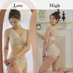 【5月21日まで！】Dual Bra top（デュエルブラトップ）Dual Low High Pants（デュエル ロー ハイ パンツ）｜FORALL polewear（フォーオール）Beige（ベージュ）　ポールダンスウェア　おしゃれ　練習着