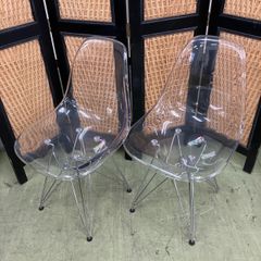 $【みの様専用】イームズチェア ダイニングチェア シェルチェア クリアカラー 2脚セット　直接引き取り歓迎！