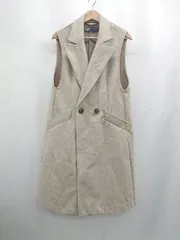 ◇ ⊇ ZARA ザラ 無地 ノースリーブ ウールベスト サイズM ベージュ系 レディース E  【1506300019647】