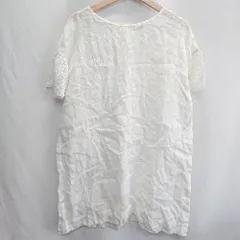 ◇ ⊂◎Φ pual ce cin ピュアルセシン 麻 半袖 チュニック サイズF アイボリー レディース E  【1501230020220】