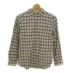クロコダイル 長袖シャツ コットン100% ブランド トップス レディース Mサイズ ベージュ×ブラック CROCODILE 【中古】のサムネイル