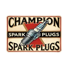[76cm]ビンテージ看板　チャンピオン　スパーク　プラグ　看板 世田谷ベース 76cm]ビンテージ看板 チャンピオン スパーク プラグ 看板 世田谷