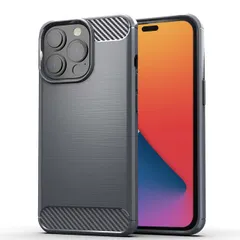 iPhone14 Pro Max ケース アイフォン14 プロマックス  カーボン調 薄型 耐衝撃 ソフト ケース 【Color】 グレー