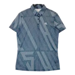 サイズ：L ADIDAS GOLF アディダスゴルフ  半袖ポロシャツ ボタンダウン 総柄 グレー系 [240101241799]# ゴルフウェア レディース ストスト