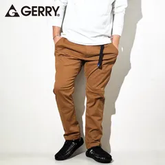 GERRY ジェリー ベルト付き ストレッチ クライミングパンツ メンズ ストレッチツイル 伸びる タイト スキニーパンツ スリムパンツ テーパードパンツ 茶色 ダックブラウン ブリック S M L LL XL 35 ブラウン 78190