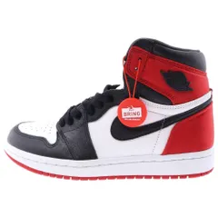 NIKE (ナイキ) WMNS AIR JORDAN 1 RETRO HIGH SATIN BLACK TOE CD0461-016 ウィメンズ エアジョーダン1 サテン ブラックトゥ ハイカットスニーカー ブラック/レッド US7/24cmのサムネイル