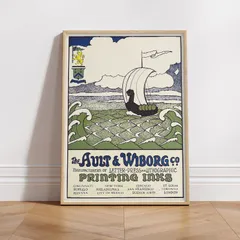 ⭐️SAILS⭐️フランクキャッツマレー　帆船の版画 ベージュフレーム額縁付　銅版画 ⭐️SAILS⭐️フランクキャッツマレー 帆船の版画 ベージュ