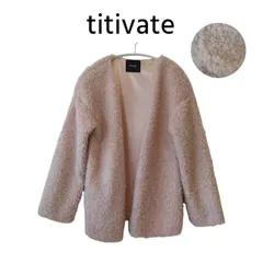 titivate プードルファーノーカラーカーディガン ピンク　M　ティティベイトのサムネイル