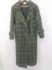 ■ ◎ emi+ エミプラス チェック ビックシルエット 長袖 コート サイズM グリーン系 マルチ レディース P  【1304100003152】