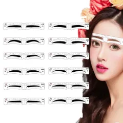 12種セット テンプレート テンプレート 形 (眉毛テンプレート-女性) 眉 眉毛メイクツール 眉毛テンプレ 道具 整える 眉毛 眉毛 アイブロウテンプレート