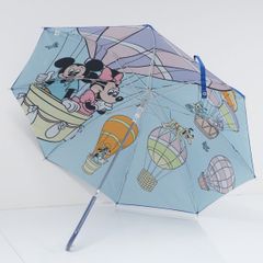 傘 Disney STORE ディズニーストア USED美品 ブルー ディズニーフレンズ ミッキー ミニー 2重張り ジャンプ 60cm A1642