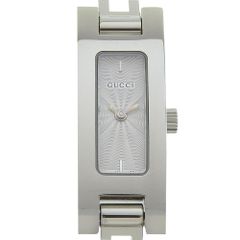 【GUCCI】グッチ 3900L ステンレススチール クオーツ アナログ表示 レディース シルバー文字盤 腕時計