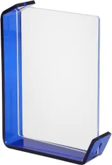 Queen-b フォトフレーム アクリル クリア おしゃれ 写真立て 卓上 スタンド ディスプレイ 展示 両面 透明 ハガキ ポストカード インテリア 飾り 装飾(ブルー,  小)